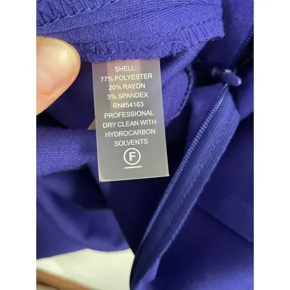 NWT Calvin Klein Blue Byzantine Side Ruched Cap Sleeve Sheath Dress Size 6 Small - Picture 7 of 7